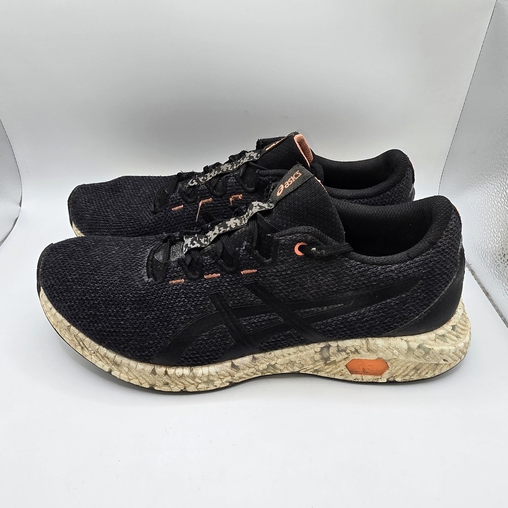 ASICS Women's Size 8.5 Black Orange Running Athletic Shoes Sneakers